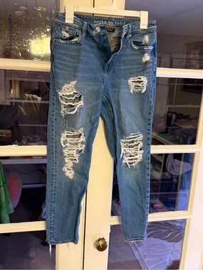 American Eagle Outfitters Ripped Light Blue Skinny Jeans